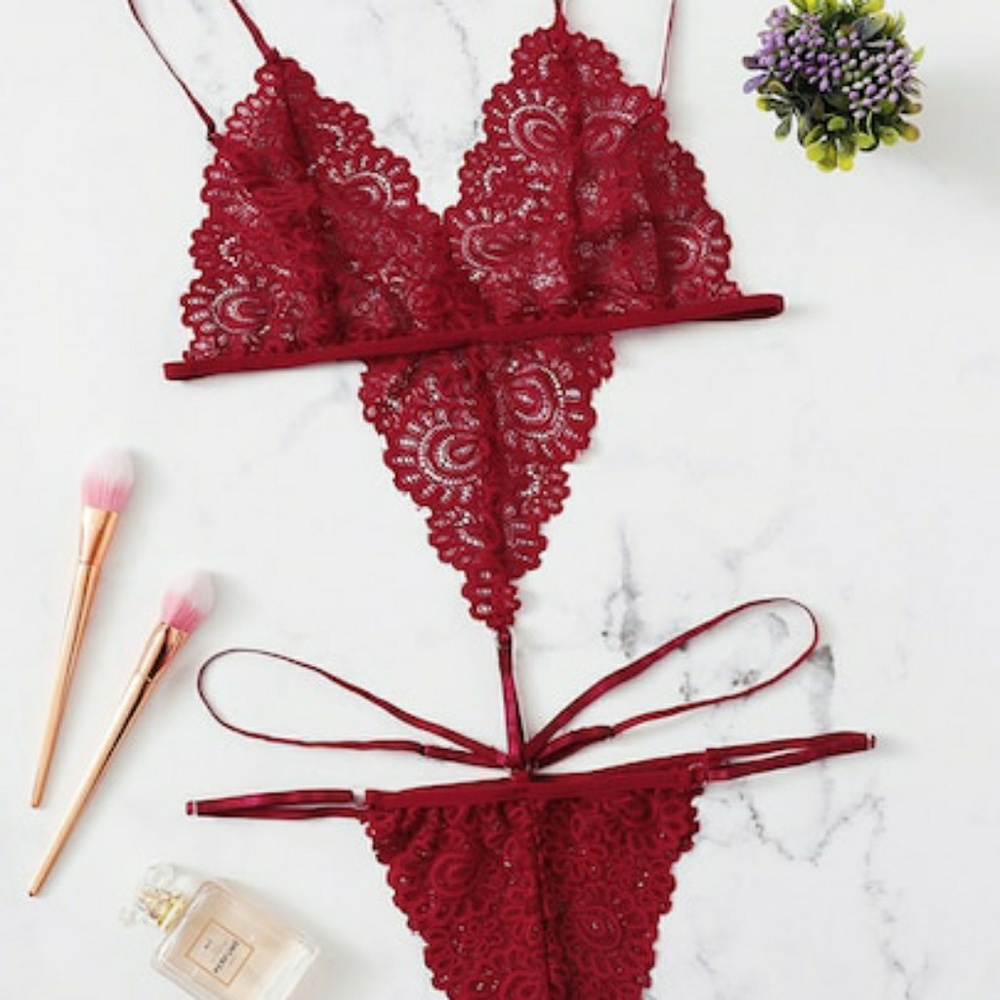 Strappy Lace Cut-Out Bodysuit